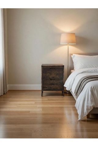 Noir Walnut Masif Ahşap Komodin Ceviz