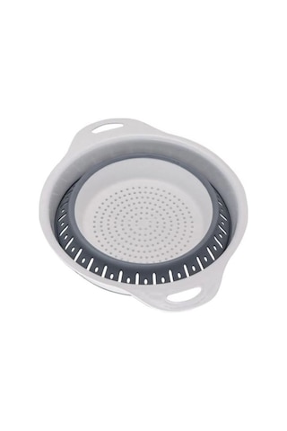 Süzgeç Katlanır Süzgeç Sebze Süzgeci Katlanabilir Süzgeç Yuvarlak Silikon Bpa Free Beyaz Gri