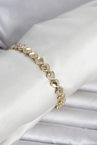 Durukar Xuping Kalp Model Gold Renk Kadın Bileklik Çok Renkli