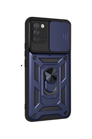 Smcase Samsung Galaxy Uyumlu A31 Kılıf Kamera Korumalı Yüzüklü Tank Pa