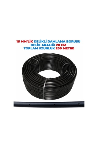 16 Mm Lik Delik Aralığı 25 Cm Damlama Hortumu Basınca Dayanıklı Bahçe Sulama 300 Metre