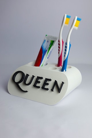 Queen - Dekoratif Diş Fırçalık Beyaz