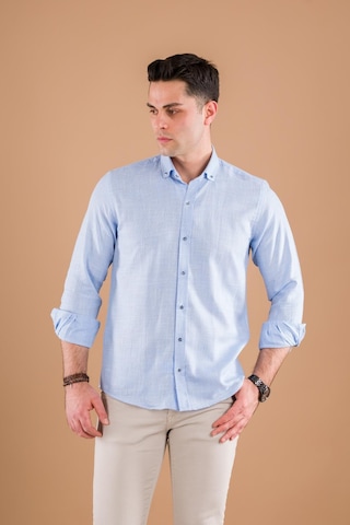 Modtime Slimfit Hasır Dokulu İnce Kumaş Pamuklu Yazlık Erkek Gömlek 001