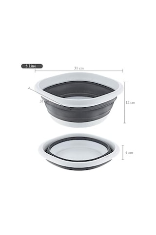 Katlanır Badya Akordiyon Silikon Leğen Badya Set 10-5-2,7 Litre Diğer