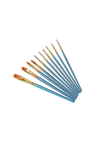 Set Sanatçı Fırcası Seti 10'lu Paket Naylon Fırca Resim Akrilik Ince Fırca Sulu Boya Ve Yüz Boyama Kendin Yap El