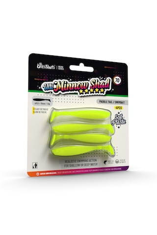 Ulti Baits Minnow Shad Silikon Balık 70mm 1,6gr 4 Adet, Ub-c18