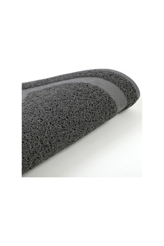 Geekyou Siyah Pvc Yarım Dairesel Kedi Kumu Ped - Su Geçirmez, Kaymazlı, Zemin Koruyucu, Dayanıklı Mat 60x30cm