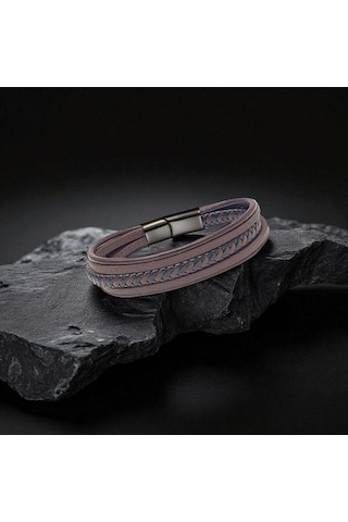 Fm Kahve Siyah Çoklu Deri Bileklik 31833b2d4 Kahverengi