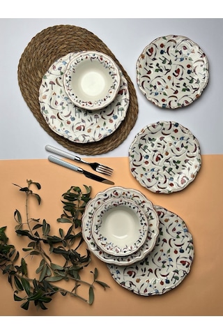 Tabak Evi Fulya Colorido Porselen Yemek Takımı 6 Kişilik 24 Parça