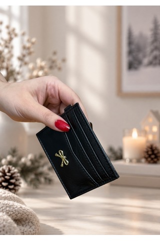Elpida Bags Kadın Fiyonk Detaylı El Askılı Kartlık Siyah