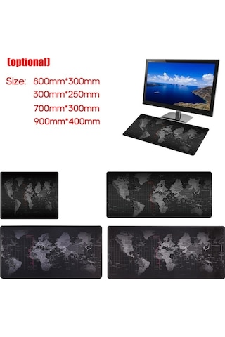 Pazly 70x30cm Büyük Boy Yumuşak Mouse Pad Masa Matı Pc Dizüstü İçin Siyah