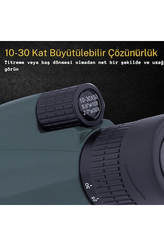 Techtic Hd Teleskop Monoküler El Dürbünü 10-30x50 Zoom Tripot Yeşil