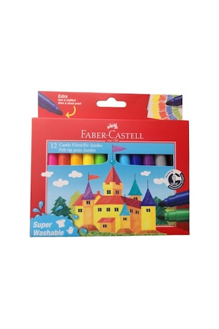 Faber Keçeli Kalem Jumbo 12 Renk Yıkanabilir Superwashable 5062154311000