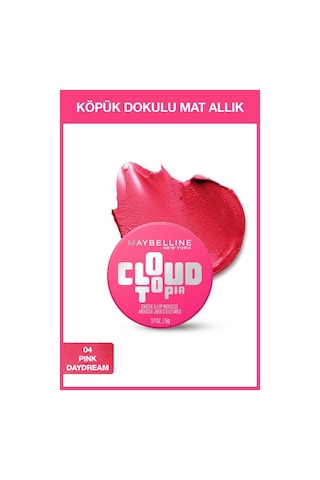 Cloudtopia Köpük Dokulu Mat Allık & Ruj 04 Pink Daydream 3600531717209-11046 04
