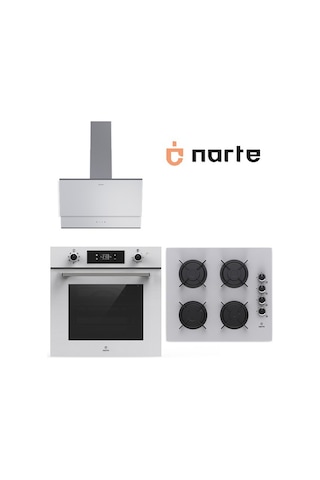 Narte OV401W - CG20060W - H10060WX Yeni Nesil Beyaz Ankastre Set