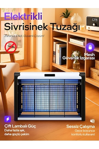4+4w Çift Uva Ekolojik Işık Enerji Tasarruflu Sinek Tuzağı Elektr