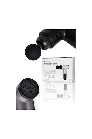 Relax 4 Başlıklı Titreşimli Sporcu Şarjlı Masaj Tabancası - Siyah