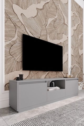 Vanguard 3 Kapaklı Tv Ünitesi 160 Cm - Sis Gri Gri