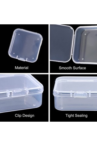 Dancemonkey 40 Adet Şeffaf Boncuk Kutusu, Menteşeli Kapaklı, Elmas Boncuk İçin Altın Renk Altın