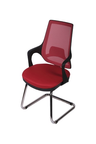 Ofisbazaar Buya Fileli Misafir Koltuğu Ergonomik Toplantı Ve Bekleme Koltuğu Kırmızı Kırmızı