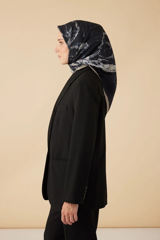 Maisa Cevlan Mulberry İpek Eşarp 90 90 Cm - Koyu Mavi 4807