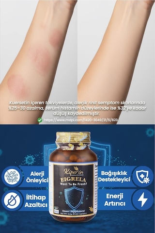 Kiperin Eigrela Alerji Kuersetin, Kekik, Astragalus, Çörek Otu, Meyan Kökü 60 Kapsül