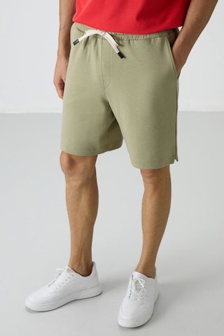 Air Jones Tommy Life Açık Çağla Pamuklu Kalın Yumuşak Dokulu Comfort Fit Basic Erkek Şort - 81274 Çağla