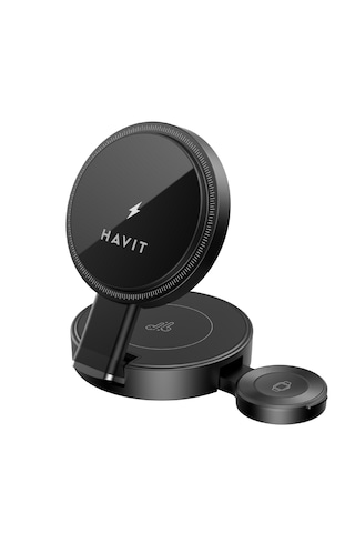 Havit W3100 Katlanabilir Kablosuz Şarj Cihazı 15w - Siyah