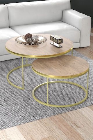 Storeşahin Gold Special 2'li Orta Sehpa Ceviz Shn0720