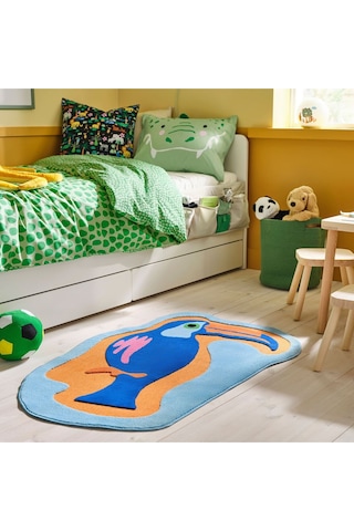 Çocuk Halısı, Çok Renkli, 83x125 Cm Motifli Eğlenceli Halı Çok Renkli