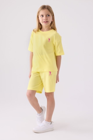 U.S. Polo Assn. Kız Çocuk Sarı Bermuda Takım Us1848-c-v42 Sarı