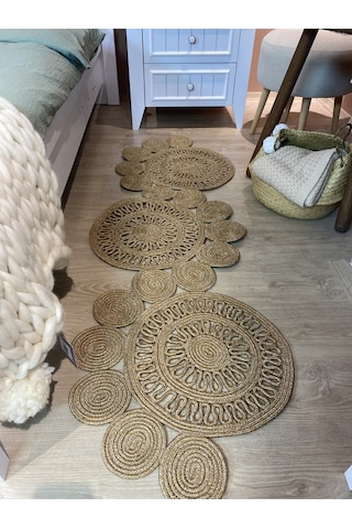 Mavaux Snake Hasır Jüt Bej Yolluk Halı Kilim Bej