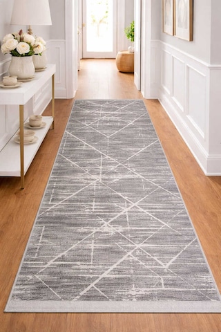 Etro Dekoratif Modern Akrilik Makine Halısı Et06 Koyu Gri