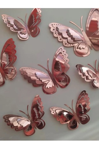 Runavi Duvar İçin İç Mekan Kelebek Çıkartmaları 151045310 Pembe