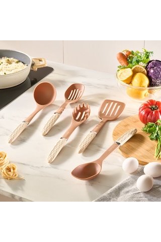 Karaca Peony 5 Parça Servis Seti Krem