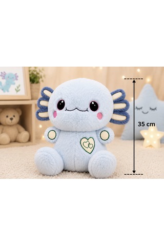 Aksolotl Peluş 35 Cm Açık Mavi