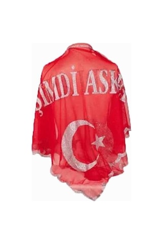 Hadpols Single Sword "o Şimdi Asker" Yazılı Kırmızı Asker Şalı Erkek Aksesuarı Parti Malzemesi Hatıra Ürünü
