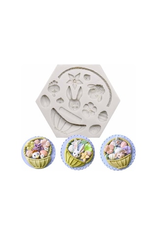 Duangduang Paskalya Tavşanı Silikon Yumurta Çikolatalı Kek Sabun Kalıbı Pişirme Kek Tepsisi Kalıbı