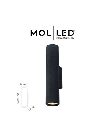 Molled Aura Serisi Siyah Çift Yönlü Dekoratif Gu10 Duylu Aplik - Mol8107