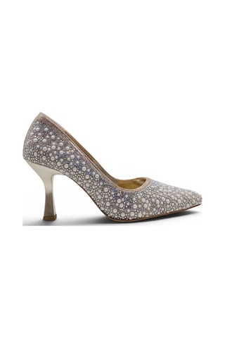 Beşler 0013 İncili Kadın Stiletto Altın