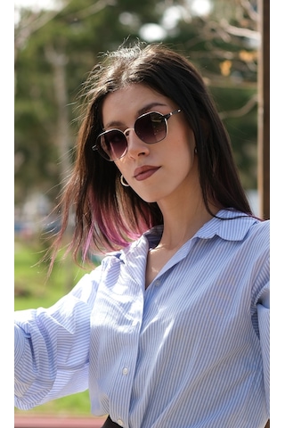Esrada Lıam Purple-gold Unısex Güneş Gözlüğü 53-19-142 Altın