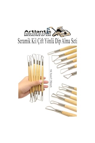 Seramik Kil Çömlek Çift Yönlü Dip Alma Seti 6 Parça 1 Paket Polimer Kil Oyma Seti Ebeşuar Yuvarlak Telli Heykel Balmumu
