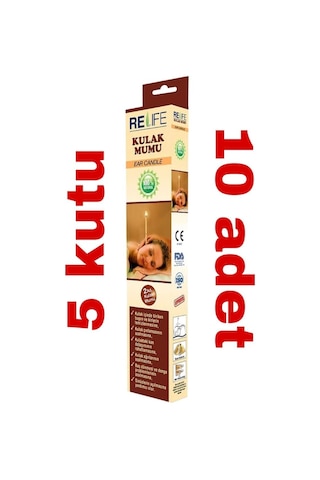 Vakumlu Ear Candle Doğal Kulak Temizleme Mumu Çubuğu x 5