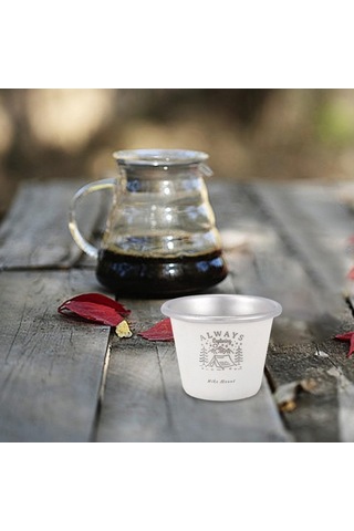 Pazly Kamp Kahve Kupa Bira Paslanmaz Çelik İçecek Süt Beyazı Bardak Beyaz