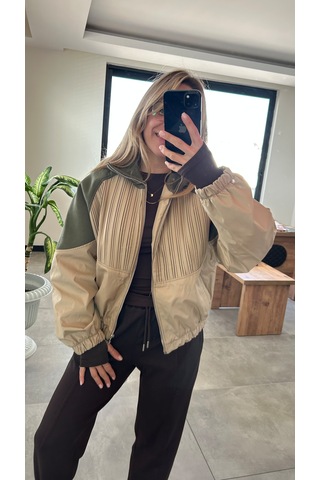 Premium Kalite Bomber Ceket Bej/ Haki