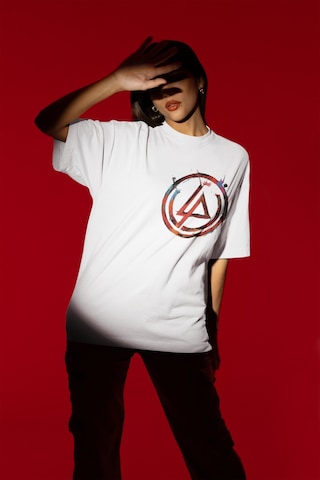 Sevbano Linkin Park Sırt Baskılı Unisex Oversize Müzik Grubu Tişört Beyaz