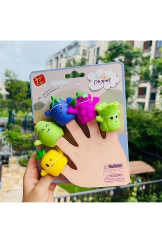 Finger Puppet Sebzeler Parmak Kukla Seti 5 Sebzeli Oyuncak Parmak Kukla Çok Renkli