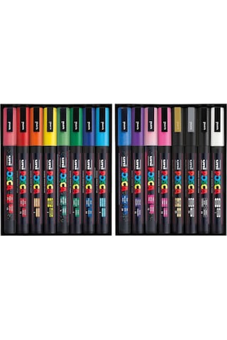Uniball Posca 1.8-2.5 Su Bazlı Boyama Markörü 16'lı Set N Uni-pc-5m / 16c Set