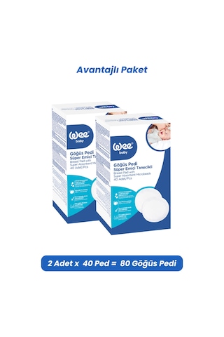Wee Baby Klasik Yapışkanlı Göğüs Pedi 40x2 80 Adet
