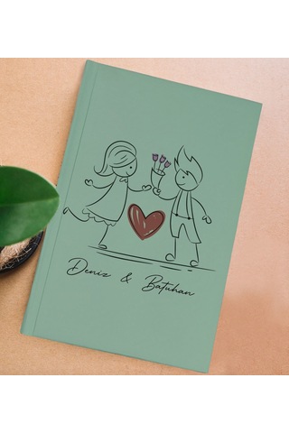 Bk Gift Kişiye Özel Sevgili İsimli Sert Kapaklı Su Yeşili Lastikli Defter , Arkadaşa Hediye, Yeni İş Hediyesi, Doğum Günü Hediyesi-1 Yeşil